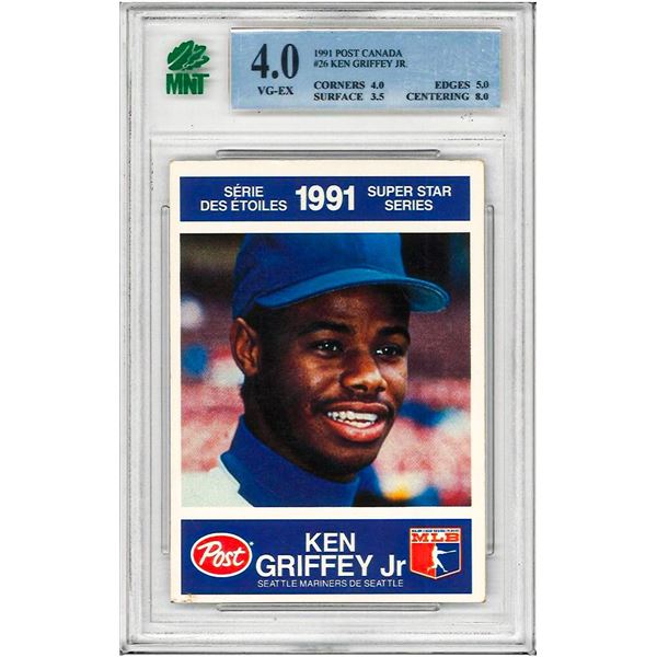 E - Ken Griffey Jr #26 1991 Post Canada Super Star Series #26 graded 4