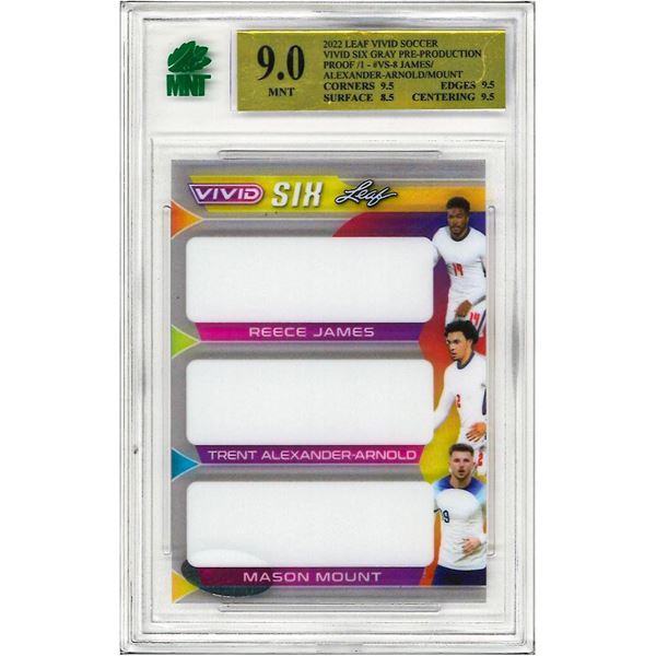 ER - James/Alexander-Arnold/Mount 2022 Leaf Vivid Soccer Vivid Six Gray Pre-Production Proof /1 #VS-