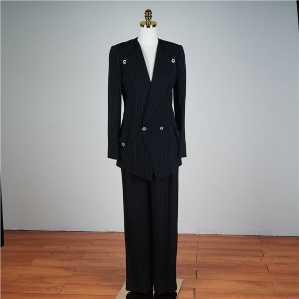Emanuel Ungaro Parallele Paris Black Pinstripe Pantsuit