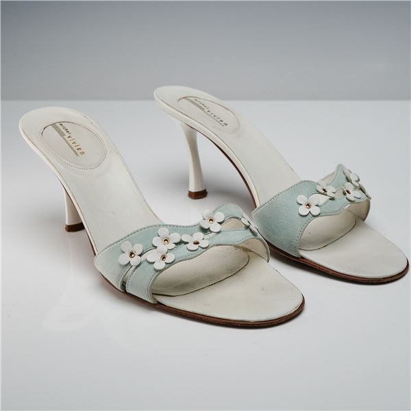 Michele Vivien Leather Sandals with Floral Accents