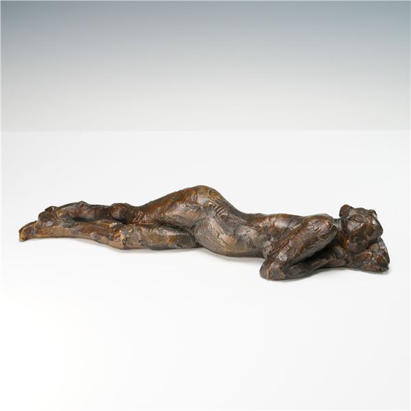 Curt Brill Bronze Figurative Sculpture, Reclining Nude 1996