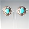 Image 1 : Vintage Sterling Silver Clip-On Earrings with Turquoise