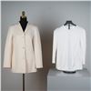 Image 1 : Chado Ralph Rucci Ivory Wool Jacket and White Knit Top