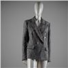 Image 1 : Tahari Houndstooth Wool Blend Double-Breasted Blazer w/ Gold Crest Buttons