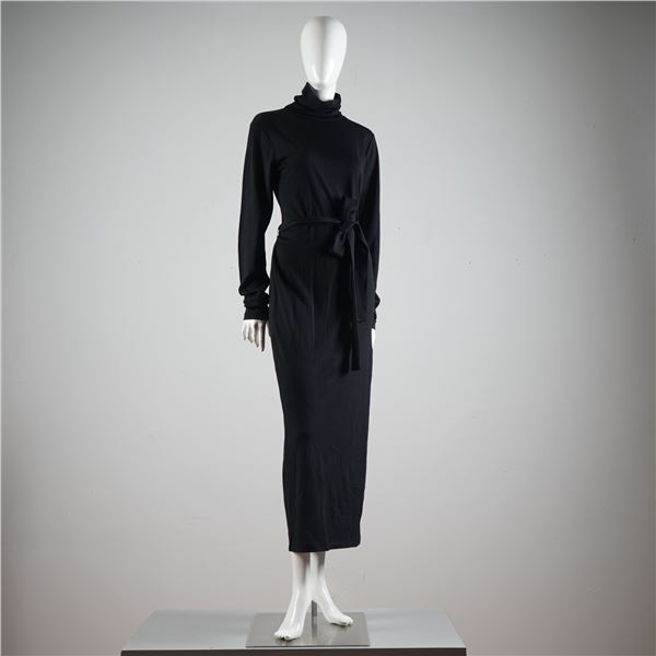 Polo Ralph Lauren Black Belted Turtleneck Maxi Dress w/ Belt