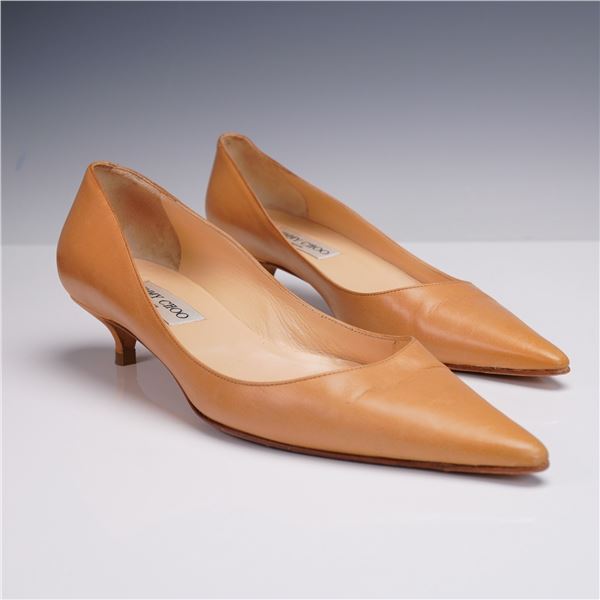 Jimmy Choo Leather Kitten Heel Pumps