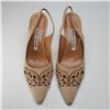 Image 2 : Manolo Blahnik Light Tan Suede Slingback Heels
