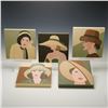 Image 1 : 5pc Modern Decorative Portrait Canvases, Signed J. Berriu
