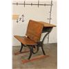 Image 1 : Antique "American Seating Company" Wood and Iron SCHOOL DESK with a Folding Seat