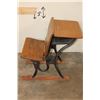 Image 2 : Antique "American Seating Company" Wood and Iron SCHOOL DESK with a Folding Seat