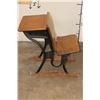 Image 4 : Antique "American Seating Company" Wood and Iron SCHOOL DESK with a Folding Seat
