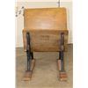Image 8 : Antique "American Seating Company" Wood and Iron SCHOOL DESK with a Folding Seat