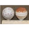 Image 1 : (1) *Rare* KAKORTOKITE SPHERE and (1) Banded ORANGE CALCITE SPHERE (ONE$)