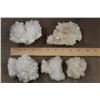 Image 1 : (5) Clusters of Natural and Raw White ARGONITE CAVE CALCITE, Weigh: 4 lbs (ONE$)