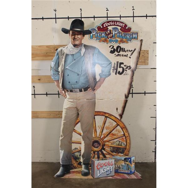 Life-sized 6' Tall JOHN WAYNE "Pick it up Pilgrim" Coors Light Beer Ad from 1997
