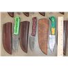 Image 4 : (13) *New* Damascus Steel Fixed Blade KNIVES with custom Leather Sheaths (ONE$)