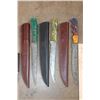 Image 6 : (13) *New* Damascus Steel Fixed Blade KNIVES with custom Leather Sheaths (ONE$)