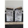 Image 4 : Brazilian AGATE GEODE BOOKENDS with Clear Quartz, Weight: 6lbs 9oz