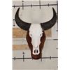 Image 1 : WATER BUFFALO Skull on a Wood Wall Pedestal