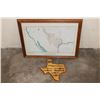 Image 1 : (1) Reproduction "Map of Texas 1844" and (1) Antique 1800s Texas Barbed Wires Plaque (ONE)