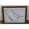 Image 7 : (1) Reproduction "Map of Texas 1844" and (1) Antique 1800s Texas Barbed Wires Plaque (ONE)