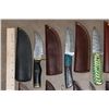 Image 2 : (15) *New* Damascus Steel Knives with Leather Sheaths (ONE$)