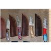 Image 3 : (15) *New* Damascus Steel Knives with Leather Sheaths (ONE$)