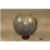 Image 4 : 3 lb Polished BAMBOO JASPER Sphere with a Wood Display Stand
