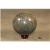 Image 5 : 3 lb Polished BAMBOO JASPER Sphere with a Wood Display Stand