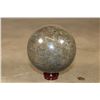 Image 6 : 3 lb Polished BAMBOO JASPER Sphere with a Wood Display Stand