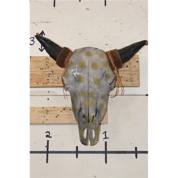 Painted and embellished BISON Skull
