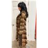 Image 4 : Natural MUSKRAT and LEATHER Patchwork Fur Coat