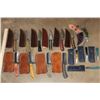 Image 1 : (15) *New* Damascus Knives with Leather Sheaths (ONE$)