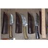 Image 2 : (15) *New* Damascus Knives with Leather Sheaths (ONE$)
