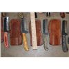 Image 4 : (15) *New* Damascus Knives with Leather Sheaths (ONE$)