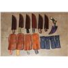 Image 7 : (15) *New* Damascus Knives with Leather Sheaths (ONE$)