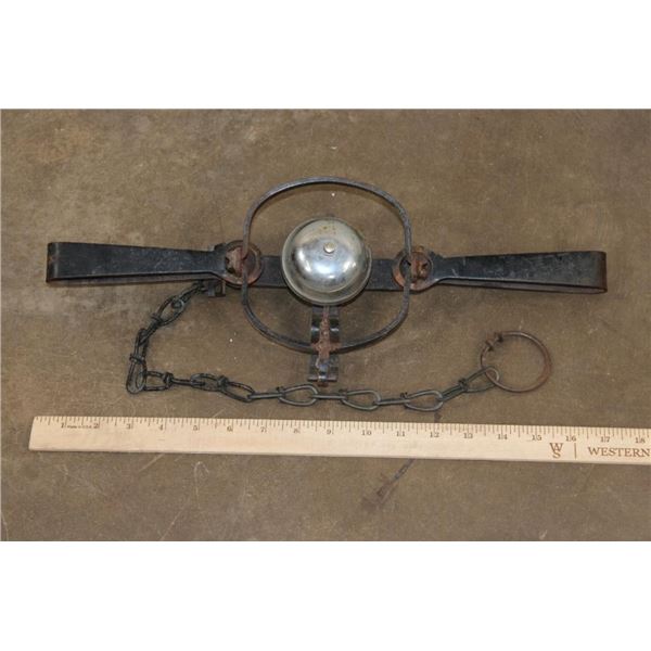 Antique Long Spring Animal Trap with a Bell