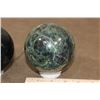 Image 11 : (1) BLACK TOURMALINE Sphere and (1) GREEN APATITE Sphere (ONE$)