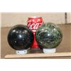 Image 2 : (1) BLACK TOURMALINE Sphere and (1) GREEN APATITE Sphere (ONE$)