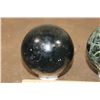 Image 6 : (1) BLACK TOURMALINE Sphere and (1) GREEN APATITE Sphere (ONE$)