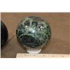 Image 7 : (1) BLACK TOURMALINE Sphere and (1) GREEN APATITE Sphere (ONE$)