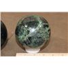 Image 9 : (1) BLACK TOURMALINE Sphere and (1) GREEN APATITE Sphere (ONE$)