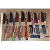 Image 1 : (15) *New* Damascus Knives with Leather Sheaths (ONE$)