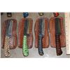 Image 5 : (15) *New* Damascus Knives with Leather Sheaths (ONE$)