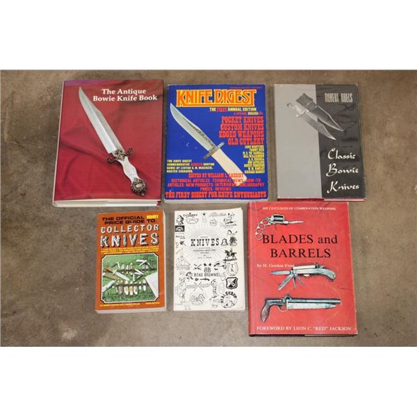 (6) BOOKS of Hunting Knives and Antique Knife Collecting Guides (ONE$)