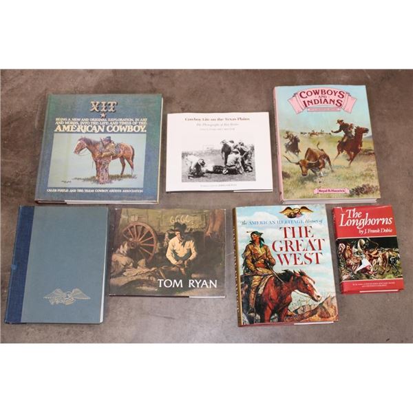 (7) BOOKS on the Old West, Cowboys, and Indians. 2 are Author signed (ONE$)