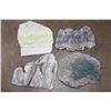 Image 6 : (4) Mineral Slices-ONYX, AMETHYST, AGATE, and PETRIFIED WOOD (ONE$)