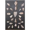 Image 3 : 25 Prehistoric South Texas ARROWHEADS with Bandera Flint Arrow Points in a Glass and Wood Frame