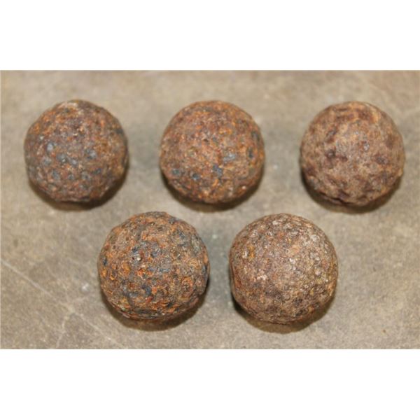 (5) Antique Civil War Era Canister Grapeshot IRON CANNON BALLS Used by the Confederate Army (ONE$)