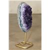 Image 3 : Deep Purple AMETHYST Crystal Cluster on a Metal Stand